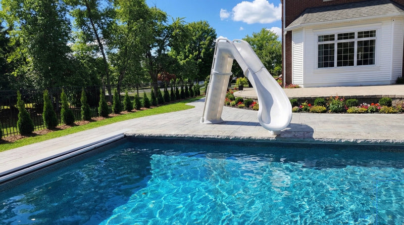 Global BAD AXE X7 Pool Slide, 7'4" H, Blue Quartz, GPPS - BA - X7 – Vita Pool Supply