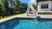 Global BAD AXE X7 Pool Slide, 7'4" H, Blue Quartz, GPPS - BA - X7 – Vita Pool Supply