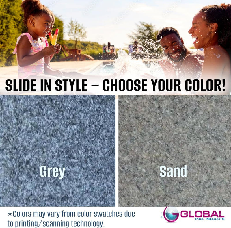 Global Riptide 7'8" Pool Slide, Right Turn, Sandstone, GPPSRT - SAND - R – Vita Pool Supply