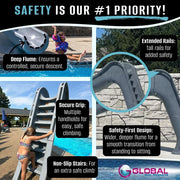 Global Riptide 7'8" Pool Slide, Right Turn, Sandstone, GPPSRT - SAND - R – Vita Pool Supply
