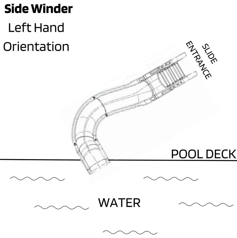 Global Side Winder 7'8" Pool Slide with Enclosed Ladder, Sandstone, Left Turn, GPPSSW - SAND - L – Vita Pool Supply