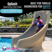 Global Splash 4'2" Pool Slide with Enclosed Ladder, Right Turn – Vita Pool Supply