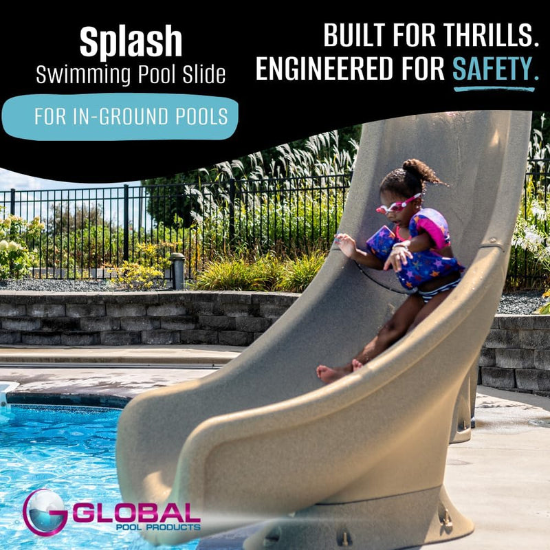 Global Splash 4'2" Pool Slide with Enclosed Ladder, Right Turn – Vita Pool Supply