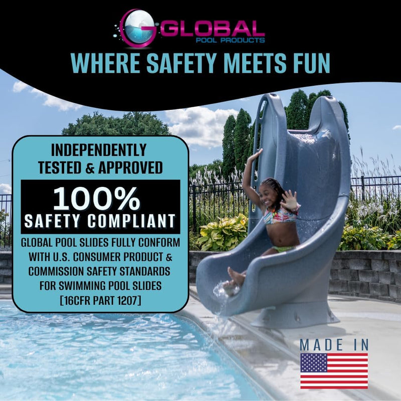 Global Splash 4'2" Pool Slide with Enclosed Ladder, Right Turn – Vita Pool Supply