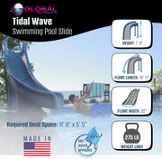 Global Tidal Wave 7' 8" Pool Slide with Enclosed Ladder – Vita Pool Supply