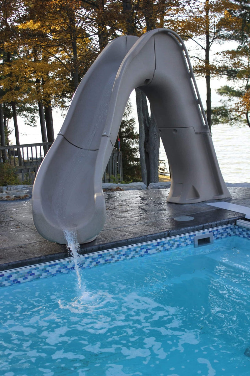 Global Tidal Wave 7' 8" Pool Slide with Enclosed Ladder – Vita Pool Supply