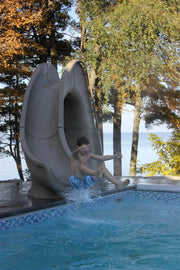 Global Tidal Wave 7' 8" Pool Slide with Enclosed Ladder – Vita Pool Supply