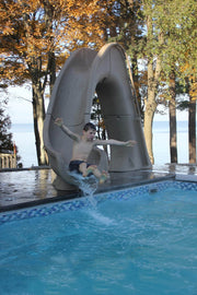 Global Tidal Wave 7' 8" Pool Slide with Enclosed Ladder – Vita Pool Supply