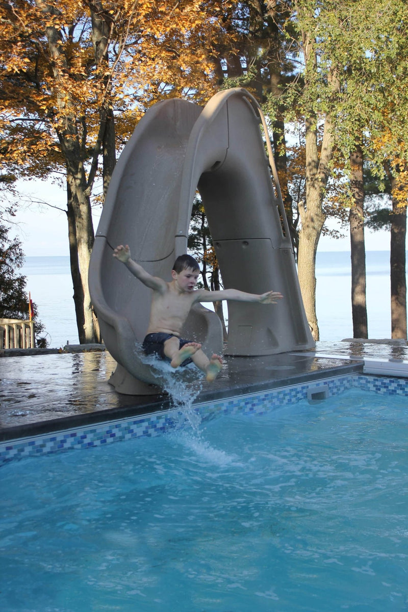 Global Tidal Wave 7' 8" Pool Slide with Enclosed Ladder – Vita Pool Supply