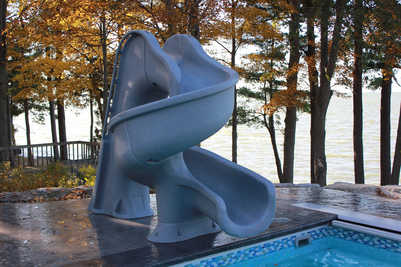 Global Tsunami 7'8" Pool Slide, Gray Granite, GPPSTS - GREY – Vita Pool Supply