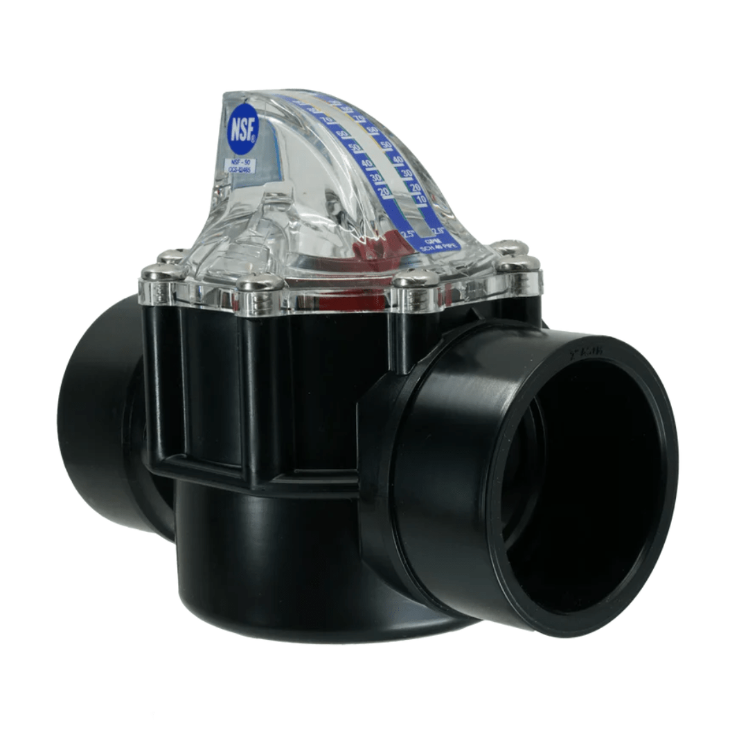 FlowVis Pool Flow Meter & Check Valve - 2 X 2.5 Inch Complete System