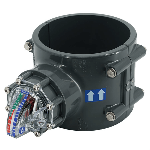 H2flow FV - 8 8" FlowVis Flowmeter Check Valve FV8 with SCH80 Saddle – Vita Pool Supply