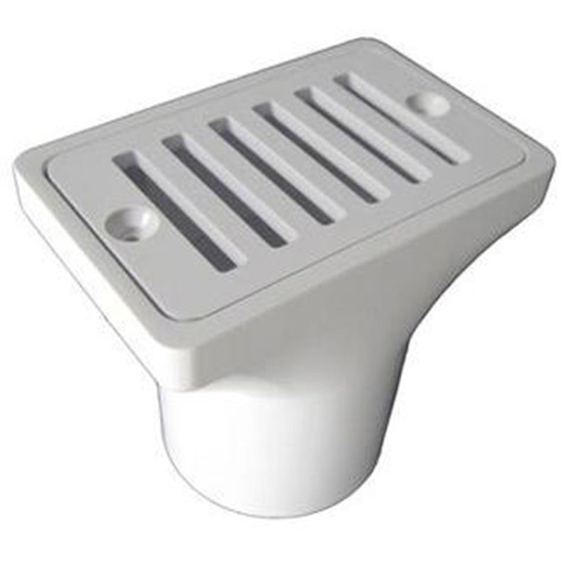 Hayward SP1019 2" X 4" Drain w/ Grate 1.5" FPT x 2" SKT, White – Vita Pool Supply