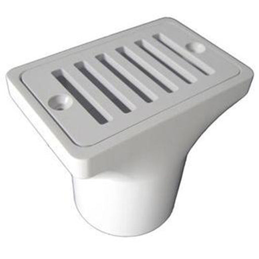 Hayward SP1019 2" X 4" Drain w/ Grate 1.5" FPT x 2" SKT, White – Vita Pool Supply