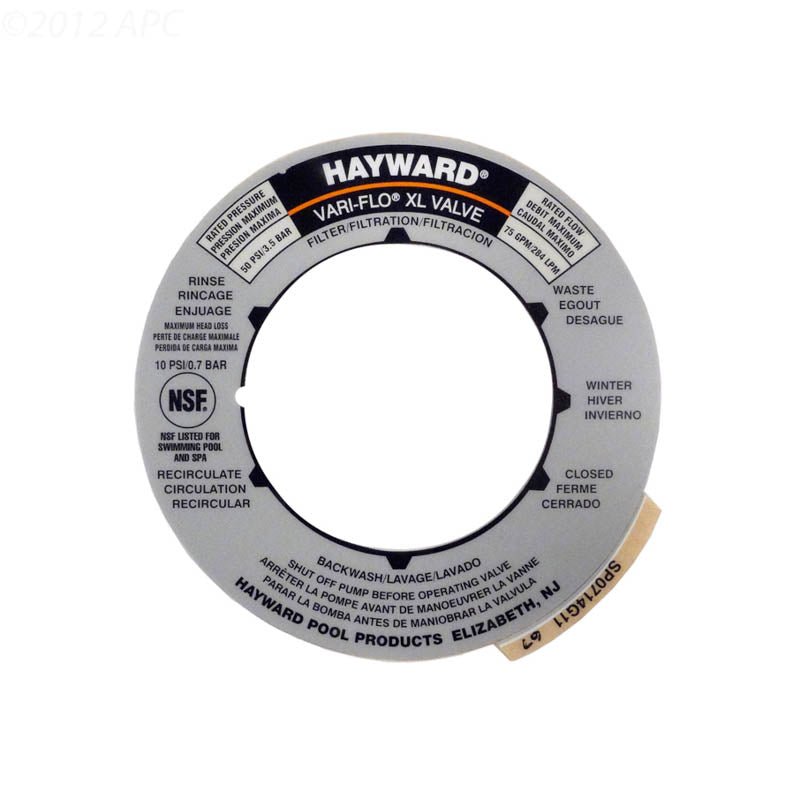 Hayward SPX0714G Valve Label for SP0714T – Vita Pool Supply