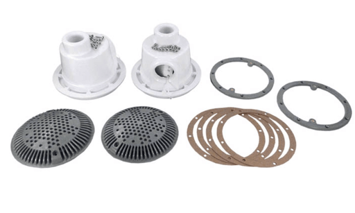 Hayward WG1049AVDGRPAK2 8" Main Drain, 2" FPT Side, 1.5" FPT Bottom, Dark Gray, 2 - Pack – Vita Pool Supply