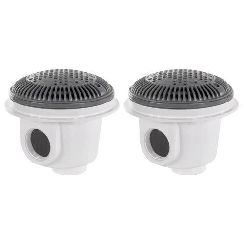 Hayward WG1049AVDGRPAK2 8" Main Drain, 2" FPT Side, 1.5" FPT Bottom, Dark Gray, 2 - Pack – Vita Pool Supply