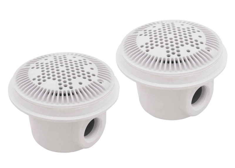 Hayward WG1049AVPAK2 8" Main Drain, 2" FPT Side, 1.5" FPT Bottom, White, 2 - Pack – Vita Pool Supply