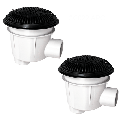 Hayward WG1154SBLKPAK2 8" Dual Suction Outlet w/ Adj Collar, 2" SKT Side & Bottom, Black, 2 - Pack – Vita Pool Supply