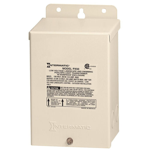 Intermatic PX50 50W Pool & Spa Safety Transformer, Beige Steel Enclosure, Input 120V, Output 12,13,14 V – Vita Pool Supply