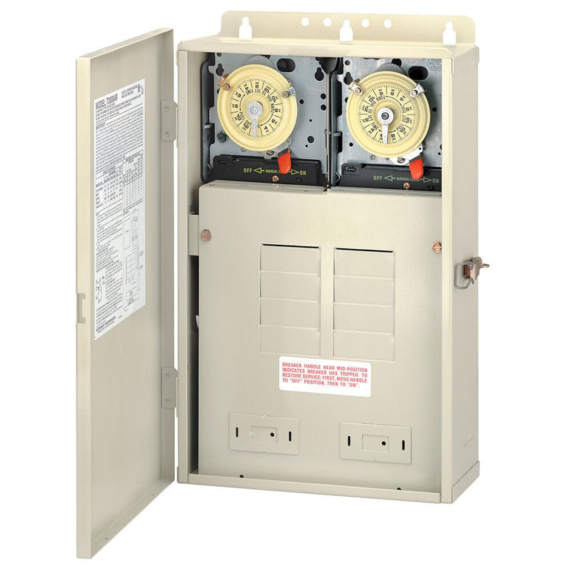 Intermatic T30404R 100A Load Center with Two T104M Mechanisms, 8 - Breaker Spaces – Vita Pool Supply
