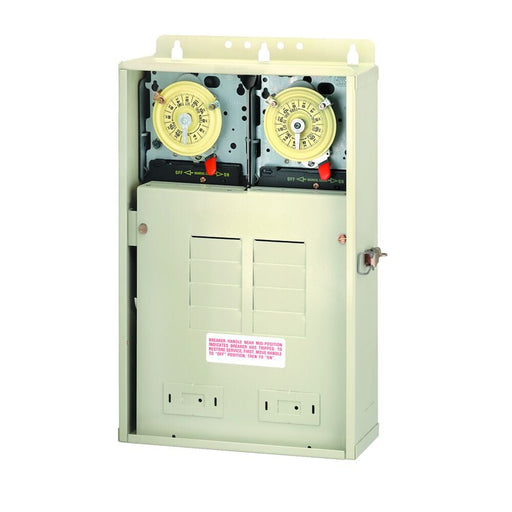 Intermatic T30404R 100A Load Center with Two T104M Mechanisms, 8 - Breaker Spaces – Vita Pool Supply