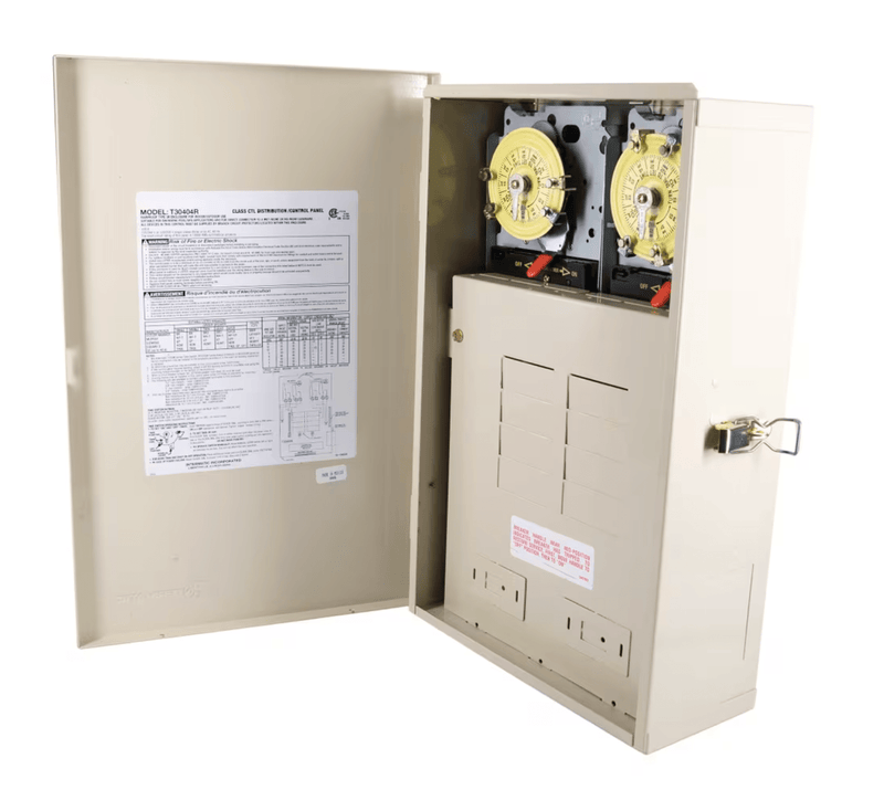 Intermatic T30404R 100A Load Center with Two T104M Mechanisms, 8 - Breaker Spaces – Vita Pool Supply