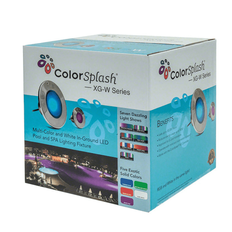 J&J ColorSplash XG - W RGB+White LED Pool Light 120V 500W 100' Cord (LPL - F2CW - 120 - 100 - P 23002) – Vita Pool Supply