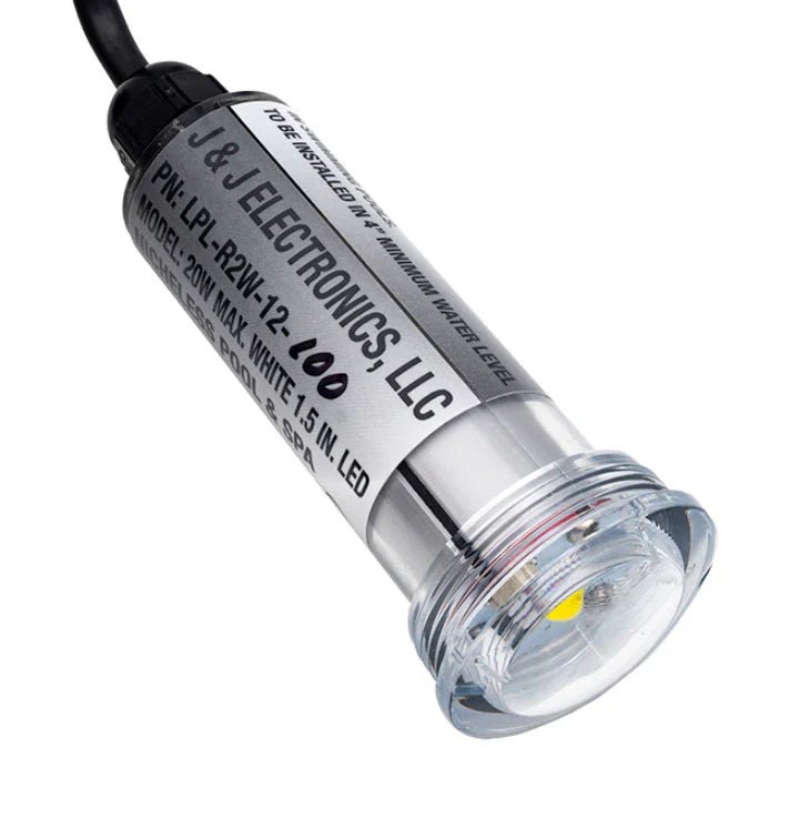 J&J PureWhite VU 1.5" Nicheless White LED Light 20W 12V 100' Cord, LPL - R2W - 12 - 100 25051 – Vita Pool Supply