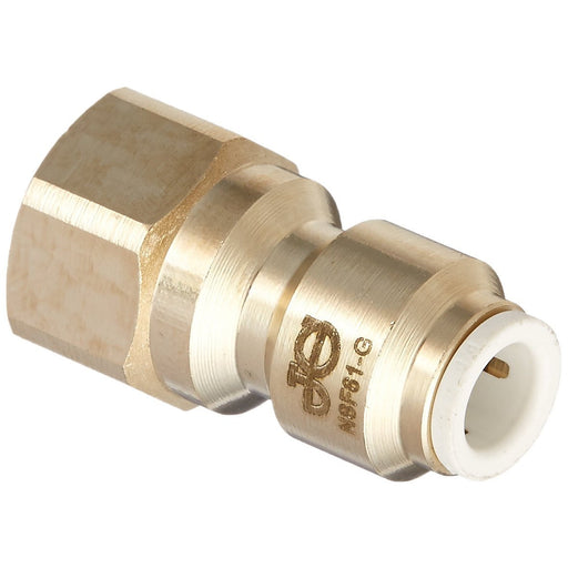 John Guest Quick Connect Brass Female Flare Adapter - 3/8” Tube x 1/4” Fe Flare