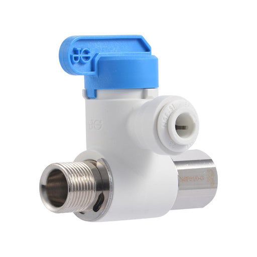 John Guest Speedfit 3/8 x 3/8 x 1/4 Inch Angle Stop Adapter Valve, Push to Connect Fitting, ASVPP1LF