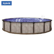 Lagoon Luxe Round Above - Ground Pool Kit, 52" Wall Height, 8" Resin Top Rails & 7" Steel Verticals – Vita Pool Supply