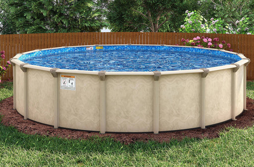 Lake Vista Round Above - Ground Pool, Skimmer & Liner Included, 52"/54" Wall Height, 7" Steel Top Rails – Vita Pool Supply
