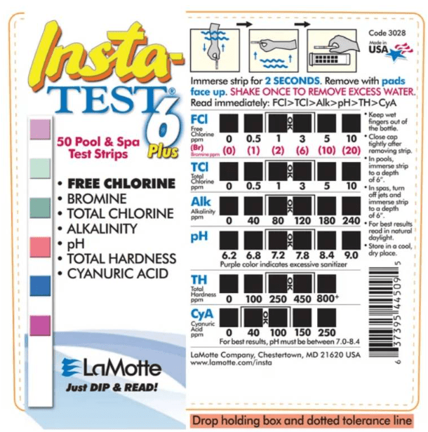 LaMotte 3028 - BC - 12 Blister Carded InstaTest® 6 Plus Test Strips, 50 Count – Vita Pool Supply