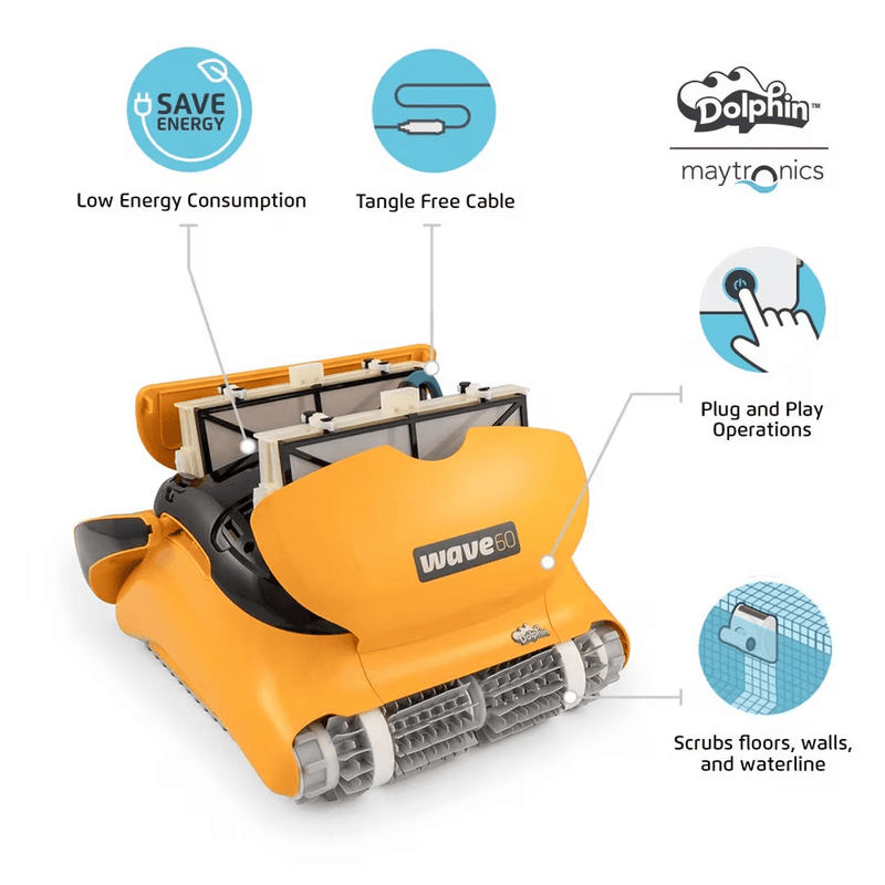 Maytronics Dolphin Wave 60 Commercial Robotic Cleaner 99991060 - US – Vita Pool Supply