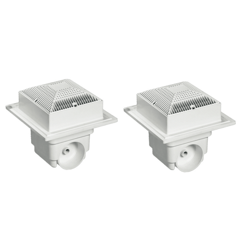 Neptune Benson MLD - SG - 0909 - WT2 9" Square SuperSump Main Drain with 4" Port, 2 - Pack – Vita Pool Supply