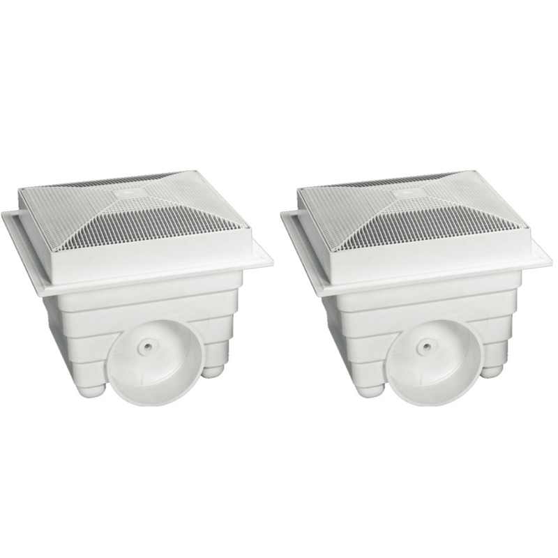 Neptune Benson MLD - SG - 1212 - WT2 12" Square SuperSump Main Drain with 6" Port, 2 - Pack – Vita Pool Supply