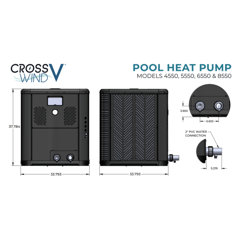 Raypak TWPH-8550EHC08 137K BTU Crosswind V 8550 Deluxe Heat/Cool