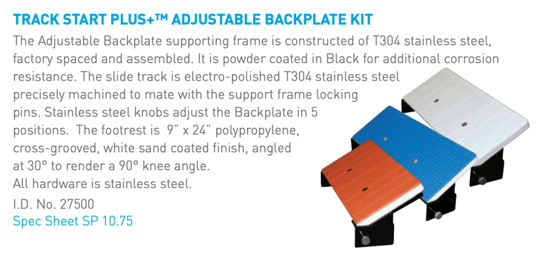 Paragon 27500 9" x 24" Track Start+ Adjustable Angled Back Plate Kit – Vita Pool Supply