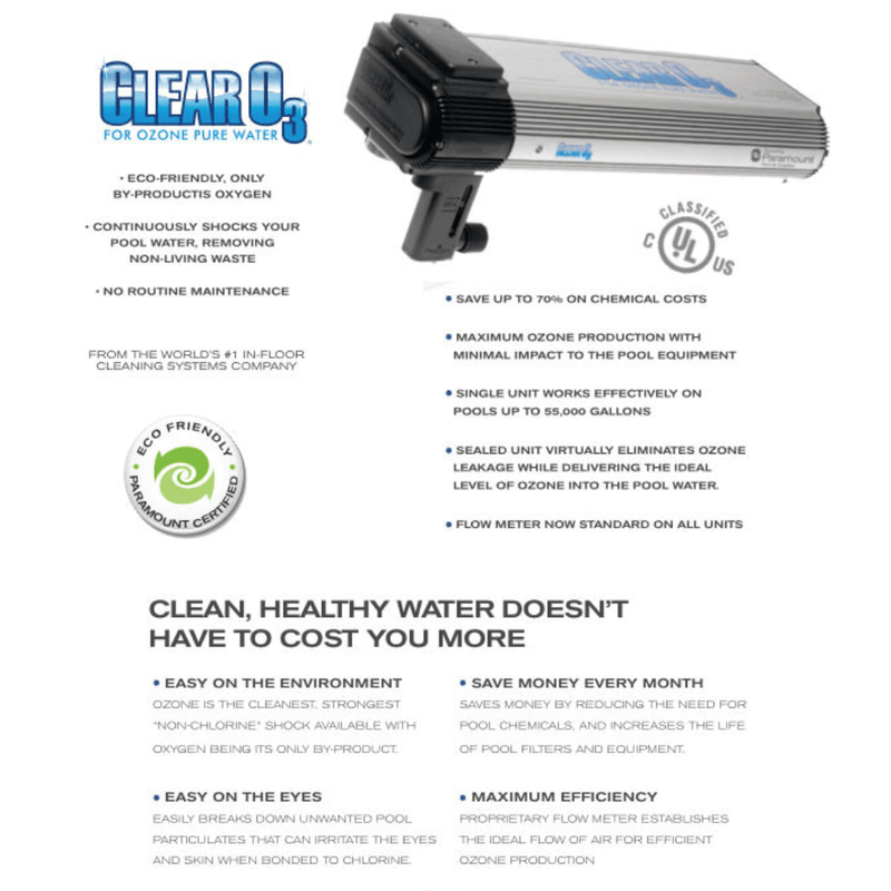 Paramount Clear O3 Ozone Generator 120 - 240V, 004 - 402 - 3881 - 00 (004402388100) – Vita Pool Supply