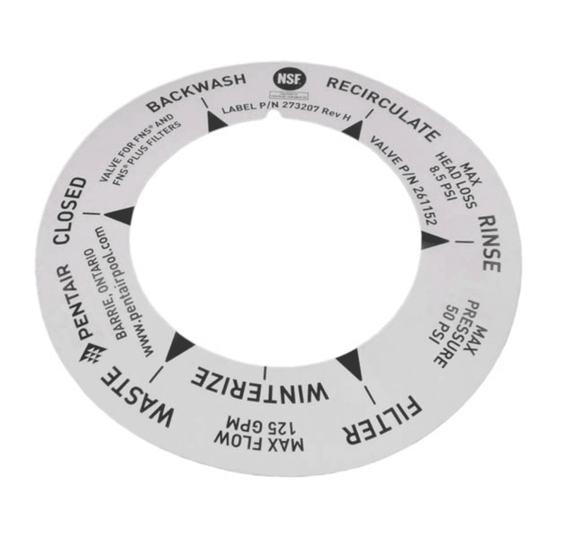 Pentair 2" PVC DD Multiport Valve Label, 273207 – Vita Pool Supply
