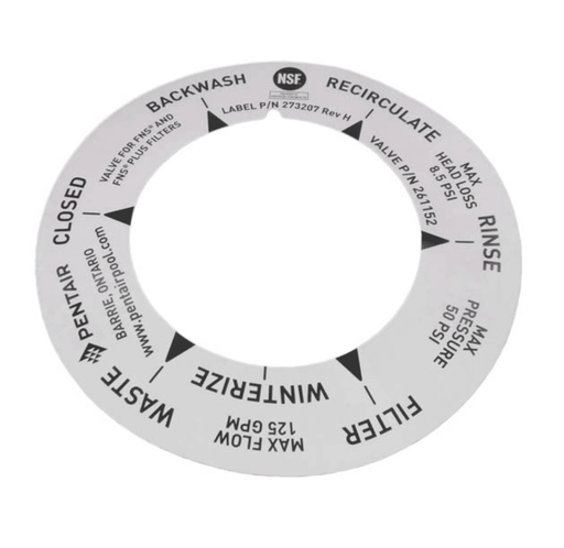 Pentair 2" PVC DD Multiport Valve Label, 273207 – Vita Pool Supply