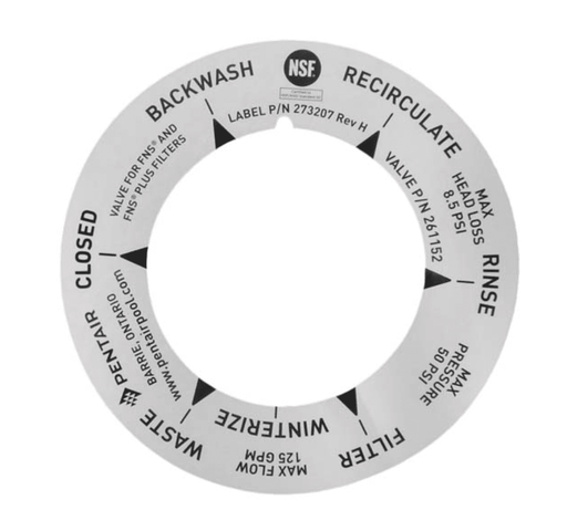 Pentair 2" PVC DD Multiport Valve Label, 273207 – Vita Pool Supply