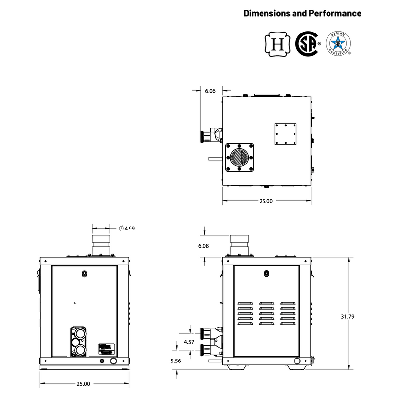 Pentair 250K BTU ETi® 250 Natural Gas Heater, 461112 – Vita Pool Supply