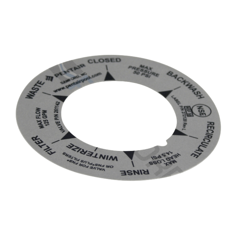 Pentair 272120 2" HiFlow Valve Label – Vita Pool Supply