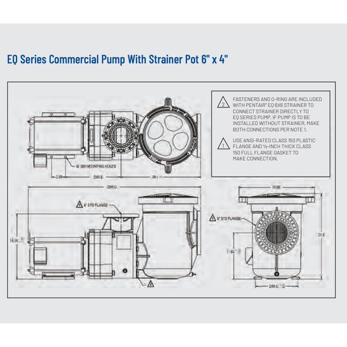 Pentair 340607 EQ Commercial Pool Pump 15HP