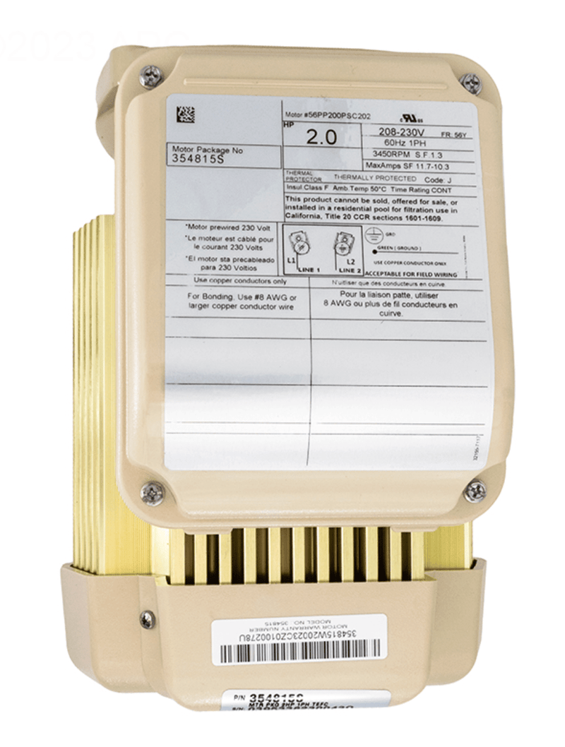 Pentair 354815S 2.0 HP TEFC Motor 56Y SuperFlo WhisperFlo — Vita
