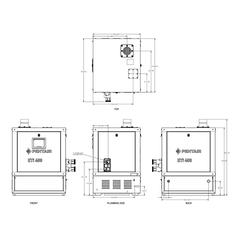 Pentair 400K BTU ETi® 400 Natural Gas Heater, 461113 – Vita Pool Supply