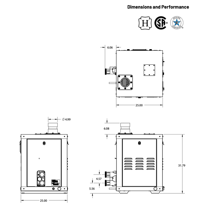 Pentair 461112 ETi 250 High-Efficiency Natural Gas Pool Heater 250K BTU