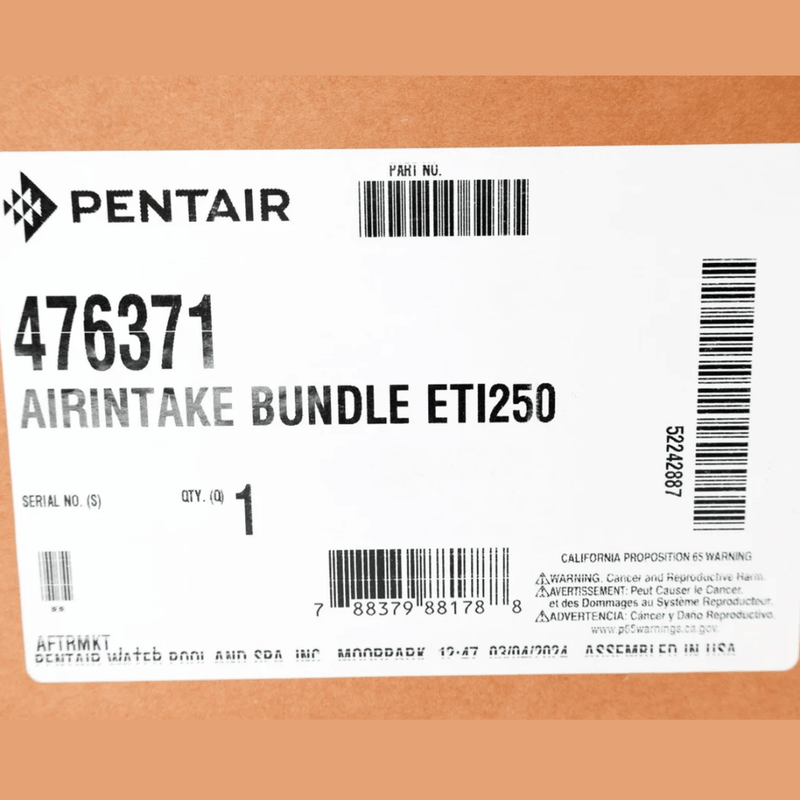 Pentair 476371 ETi 250 Indoor Direct Air Intake Kit – Vita Pool Supply